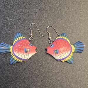 Colorful Red Fish Earrings for Fish Lovers - Vibrant Red Fish Design